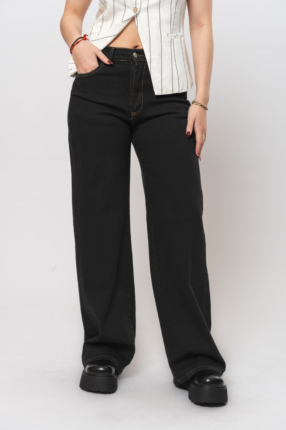 JEAN WIDE LEG NEGRO