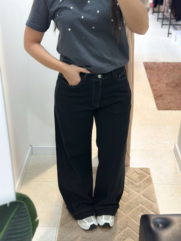 JEAN WIDE LEG NEGRO