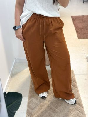 PANTALON LINO TERRACOTA