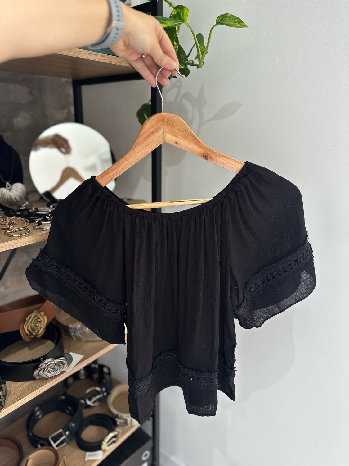 BLUSA CAMPESINA NEGRO
