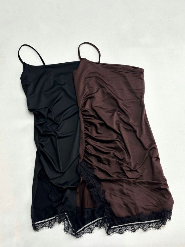 VESTIDO CHOCO ENCAJE