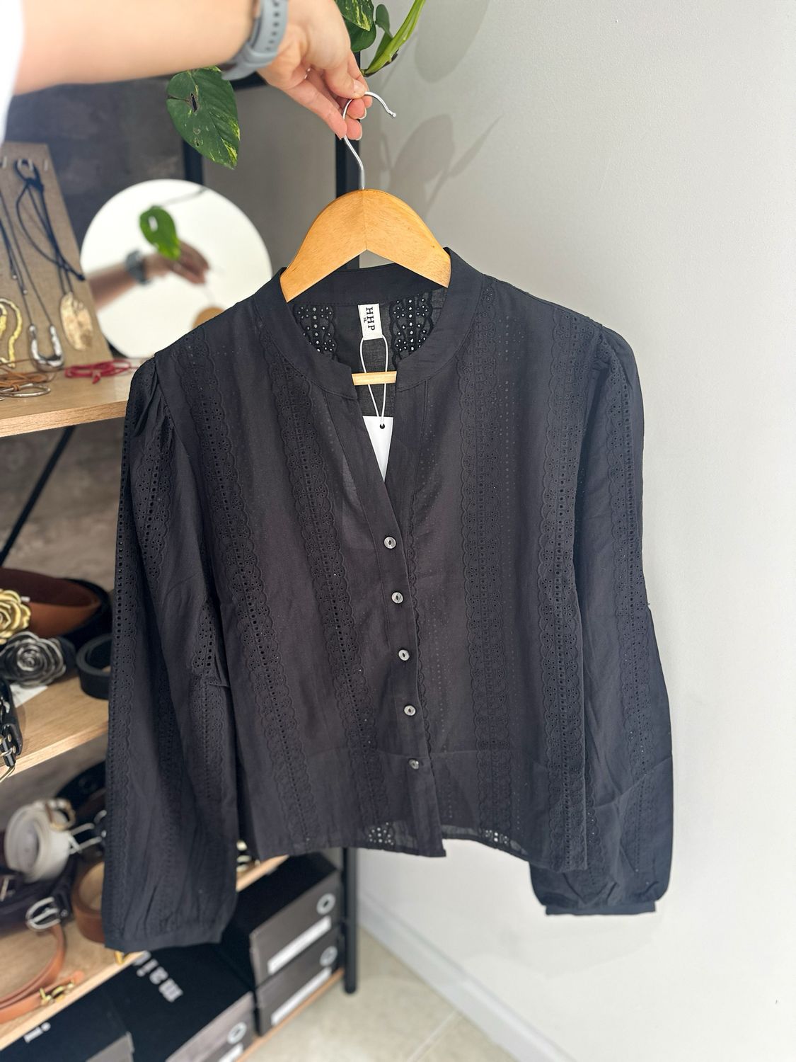 CAMISA BRODERIE NEGRO