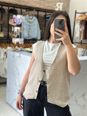 CHALECO BEIGE
