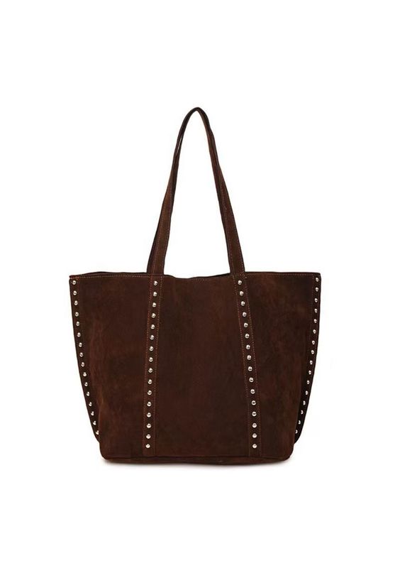 BOLSO MARRON TACHAS