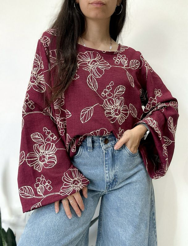 BLUSA BORDADA OXF
