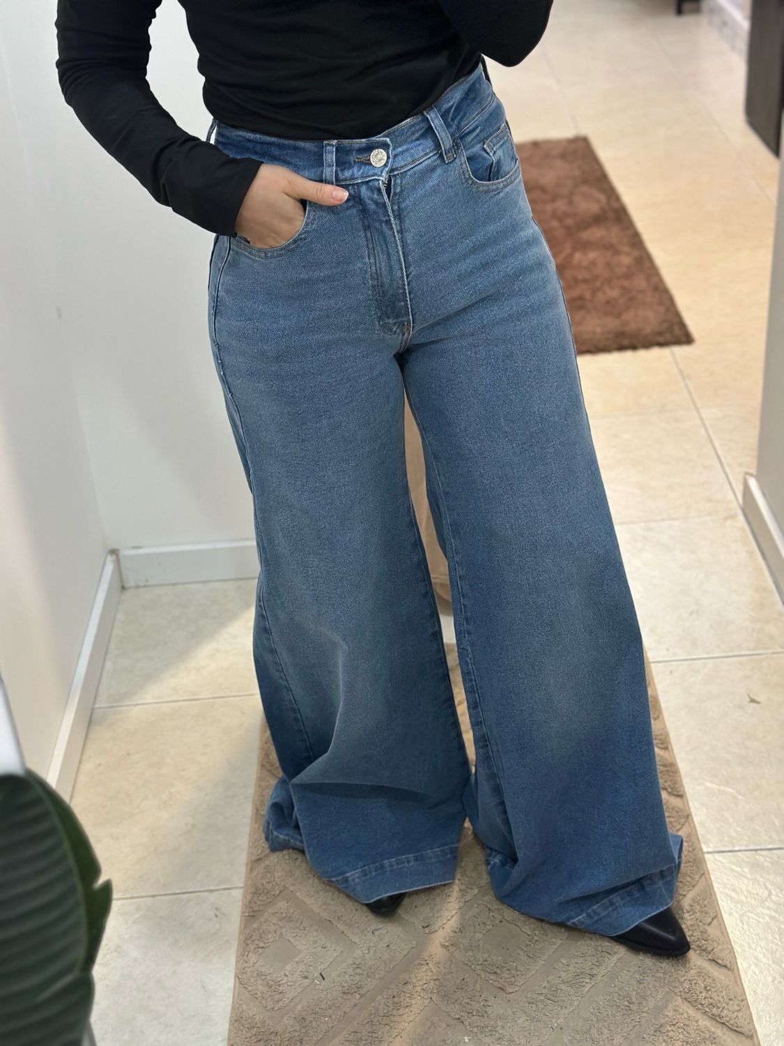 JEAN WIDE LEG DBL