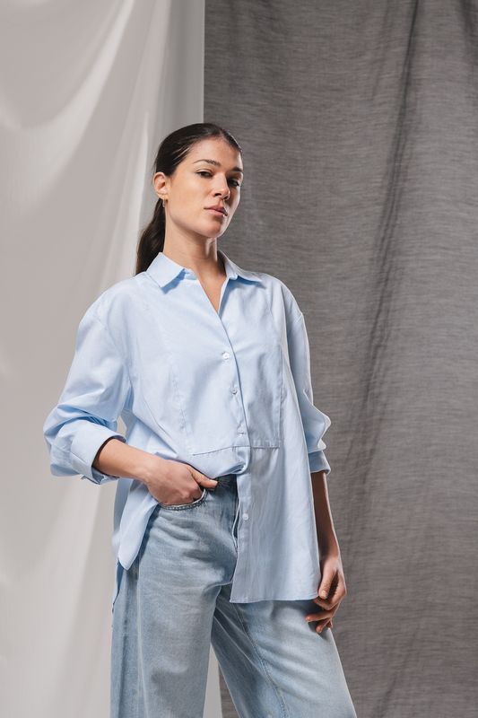 CAMISA CELESTE
