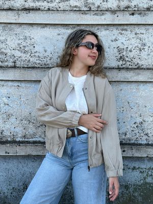 CHAQUETA BEIGE BOMBER