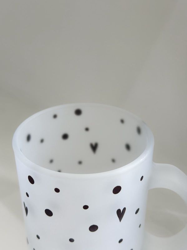 TAZA ESMERILADA CORAZON