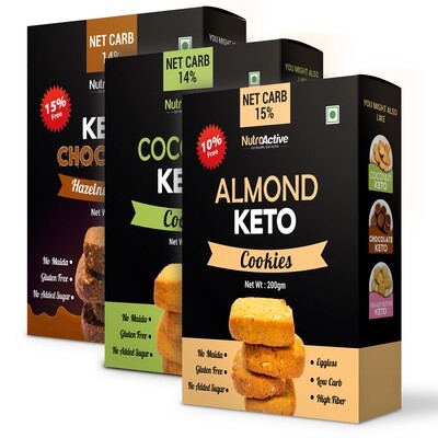 Keto Cookies - Combo Pack - Almond, Chocolate and Coconut