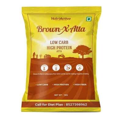 NutroActive BrownXatta Atta High Protein & Low Carb Keto Friendly Weight Loss Management Flour - 1kg