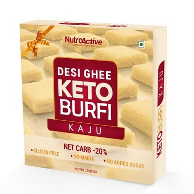 NutroActive Desi Ghee Keto Kaju Barfi, Sugar Free - 200gm