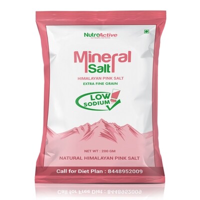 NutroActive Mineral Salt Low Sodium Himalayan Rock Pink Salt Extra Fine Grain 200g