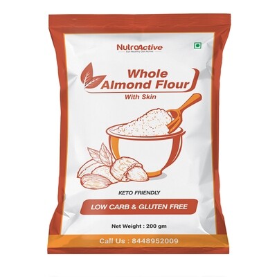 NutroActive Whole Almond Flour Keto Friendly Badam Powder-200gm