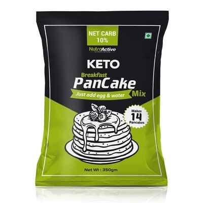 NutroActive Keto Breakfast Pancake Mix Low Carbs High Protein Gluten Free - 350gm