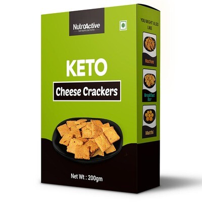 NutroActive Keto Cheese Crackers Extremely Low Carb Snacks - 200g