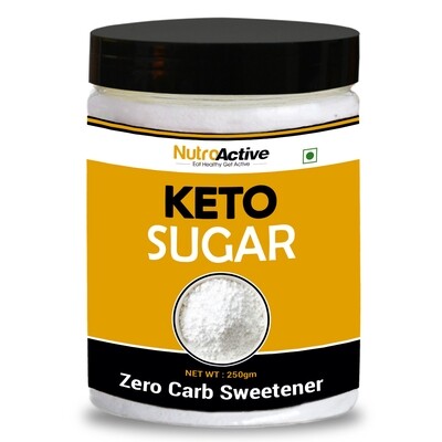 NutroActive Keto Sugar Zero Carb Sweetener 100% Sugar Free- 250gm