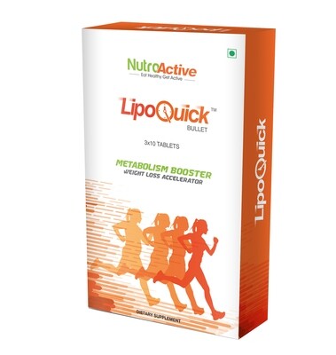 Nutroactive Lipoquick Bullet Weight Management Metabolism Booster - 30 Tablets