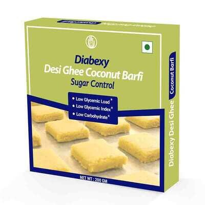 Diabexy Desi Ghee Sugar Free Coconut Barfi for Diabetics- 200g Diabexy Desi Ghee Sugar Free Coconut Barfi for Diabetics- 200g