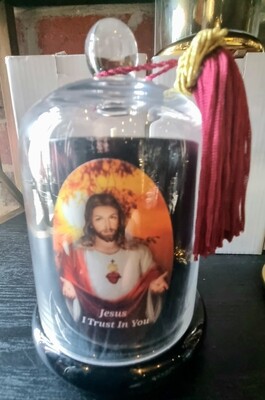 Jesus I Trust In YOU Cloche Glass Candle