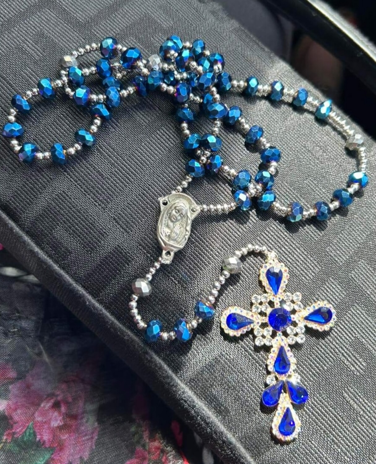 Azzurro Silver Rosary