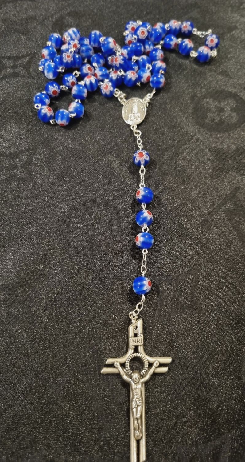 Murano Glass Rosary Beads Royal Blue