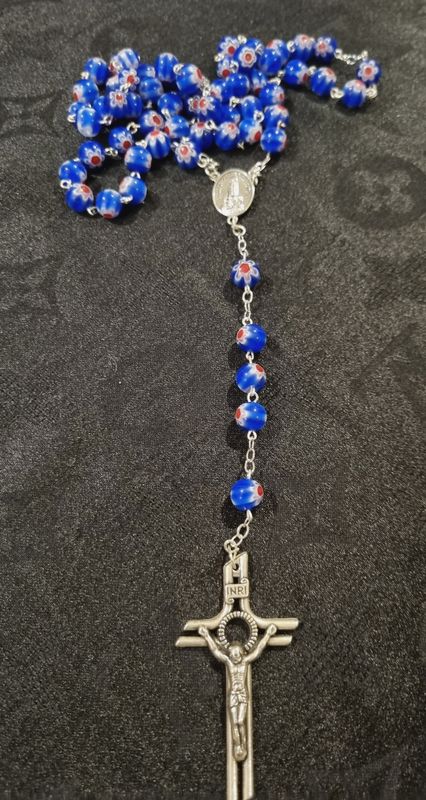Murano Glass Rosary Beads Royal Blue