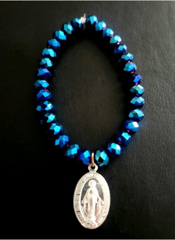 Handmade Blessed Bracelet Metalic Blue