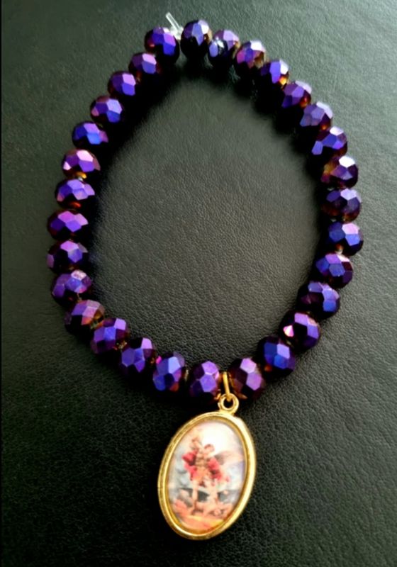 Handmade Blessed Bracelet Purple Archangel Michael