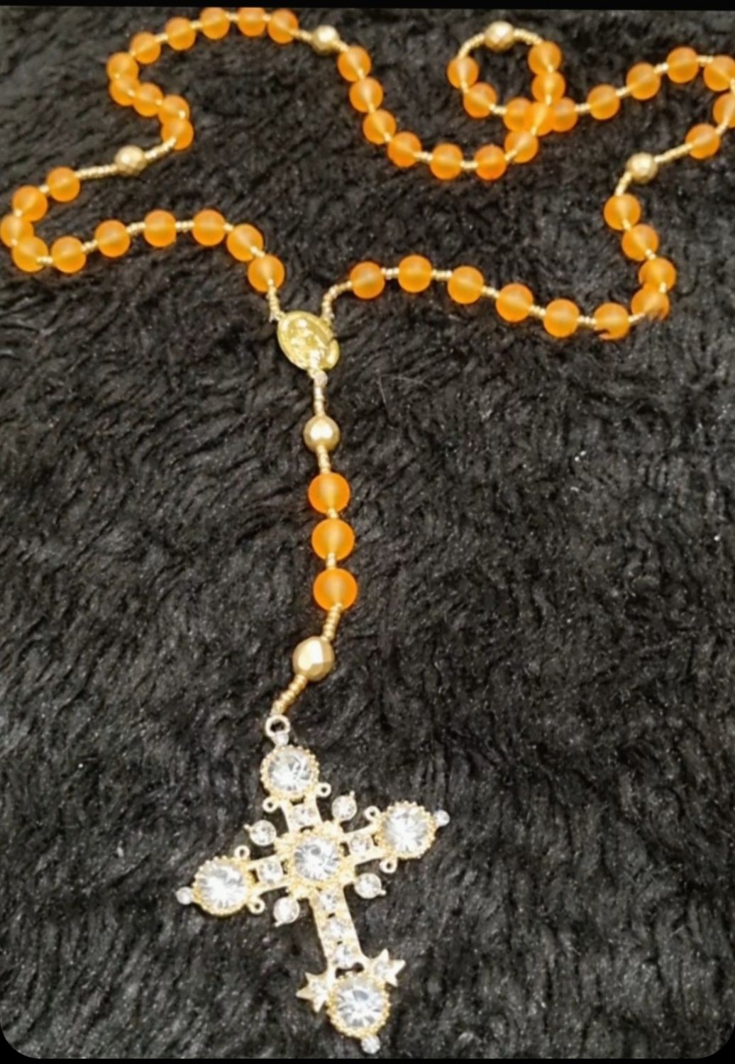 Handmade Blessed Rosary Beads Orange