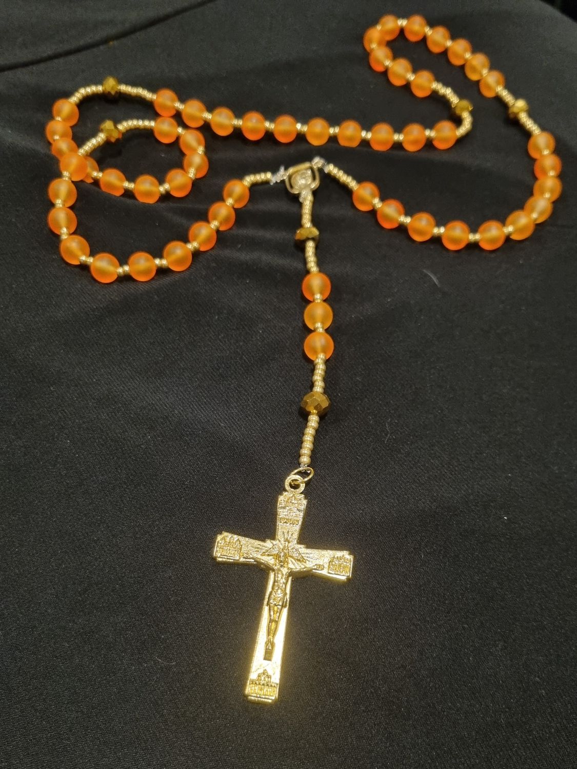 Orange &amp; Gold Rosary