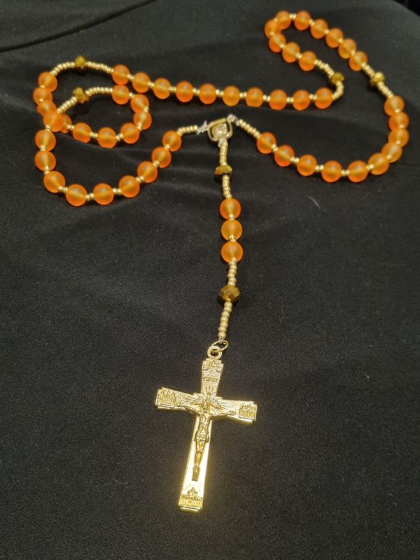 Orange &amp; Gold Rosary