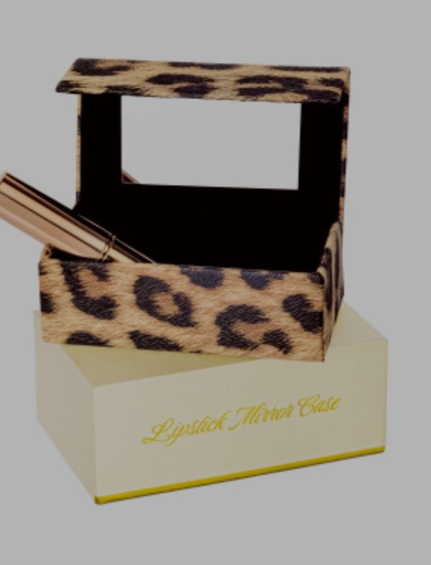 Luxury Lipstick Mirror Leopard Case