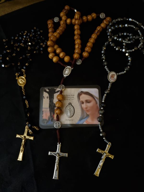 Blessed Olive wood Rosary Beads from Medjigore