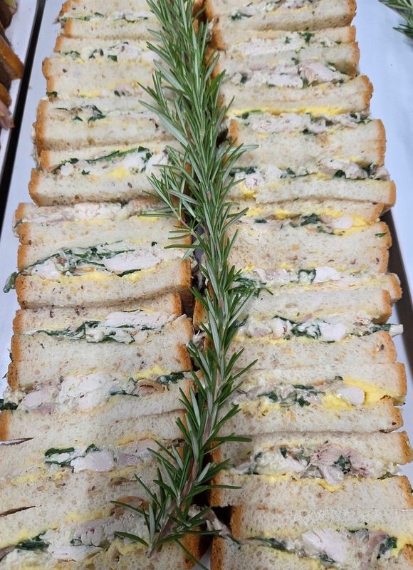 Roast Chicken &amp; Herb Mayonnaise Ribbon Sandwiches 