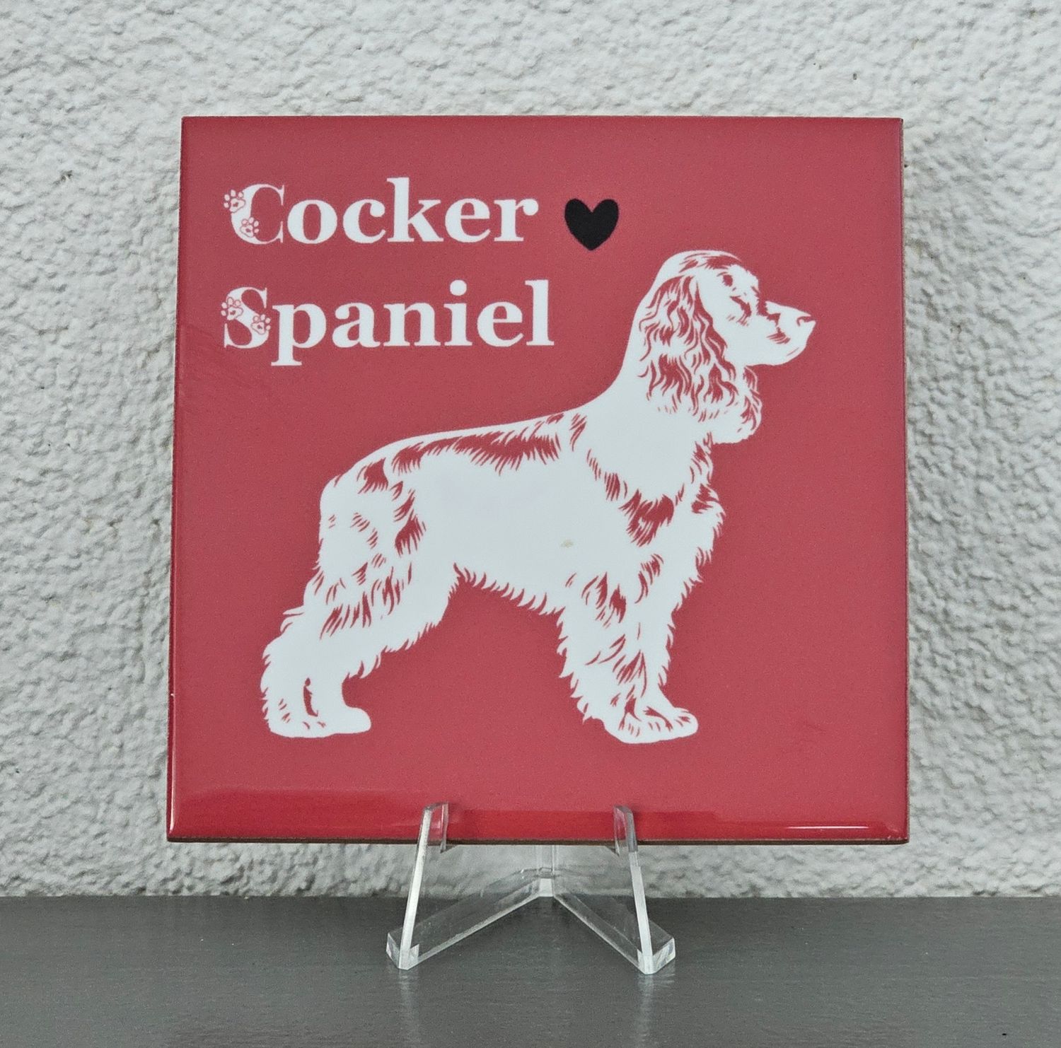 tegeltje Cocker Spaniel - rood
