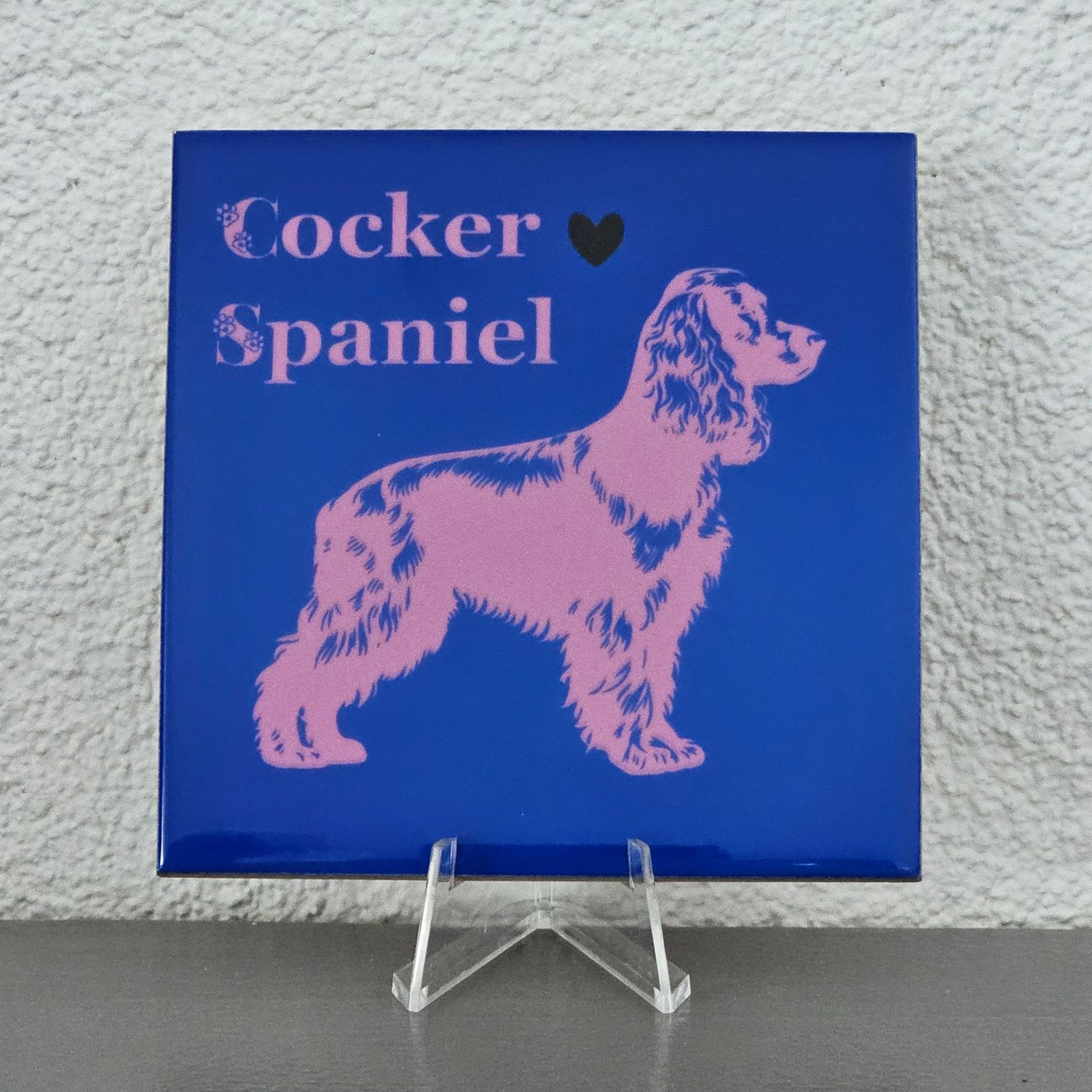 tegeltje Cocker Spaniel - donker blauw