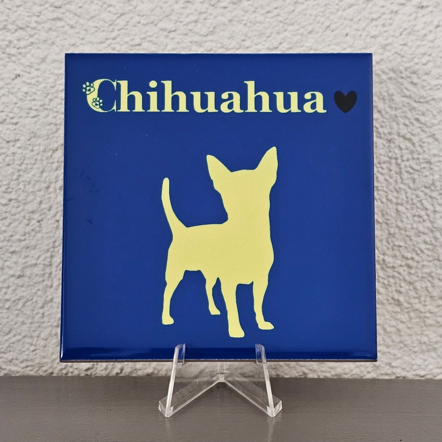 tegeltje Chihuahua - donker blauw