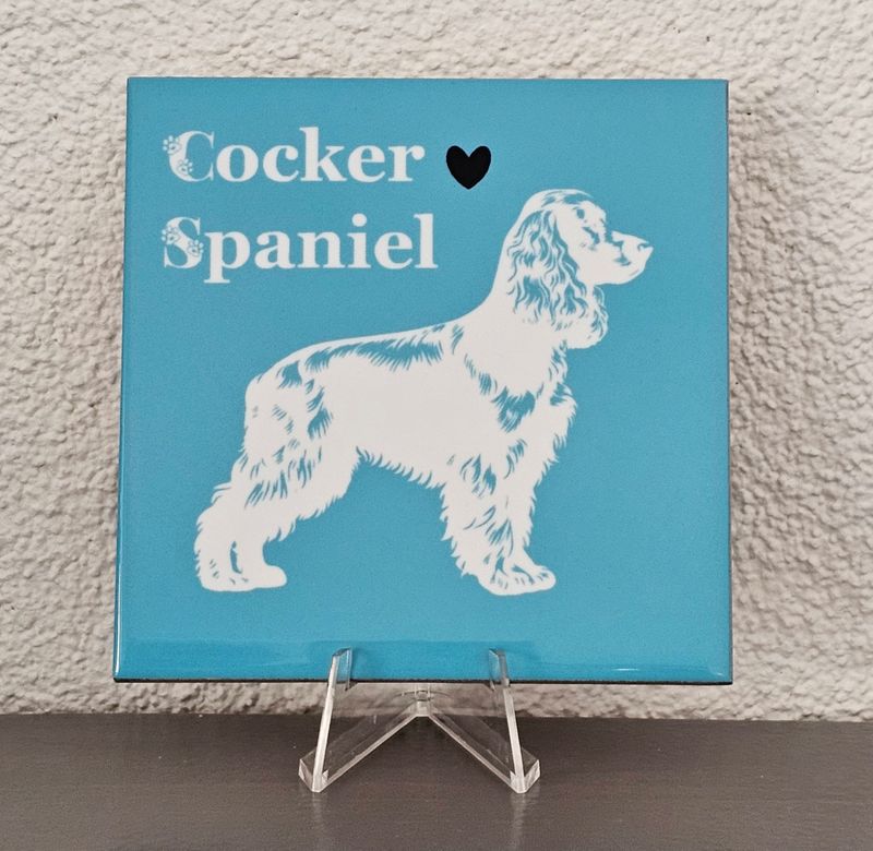 tegeltje Cocker Spaniel - blauw