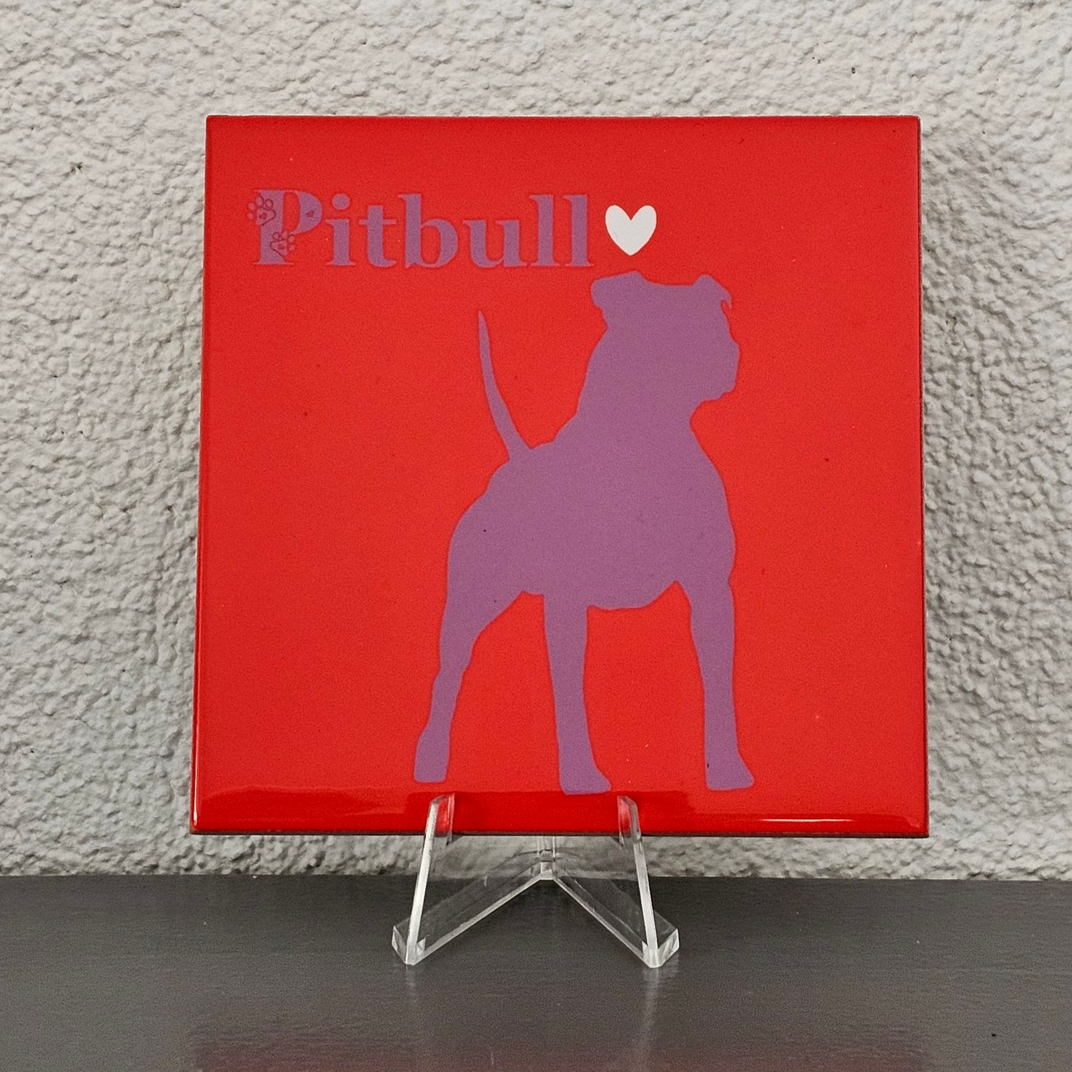 tegeltje Pitbull - rood