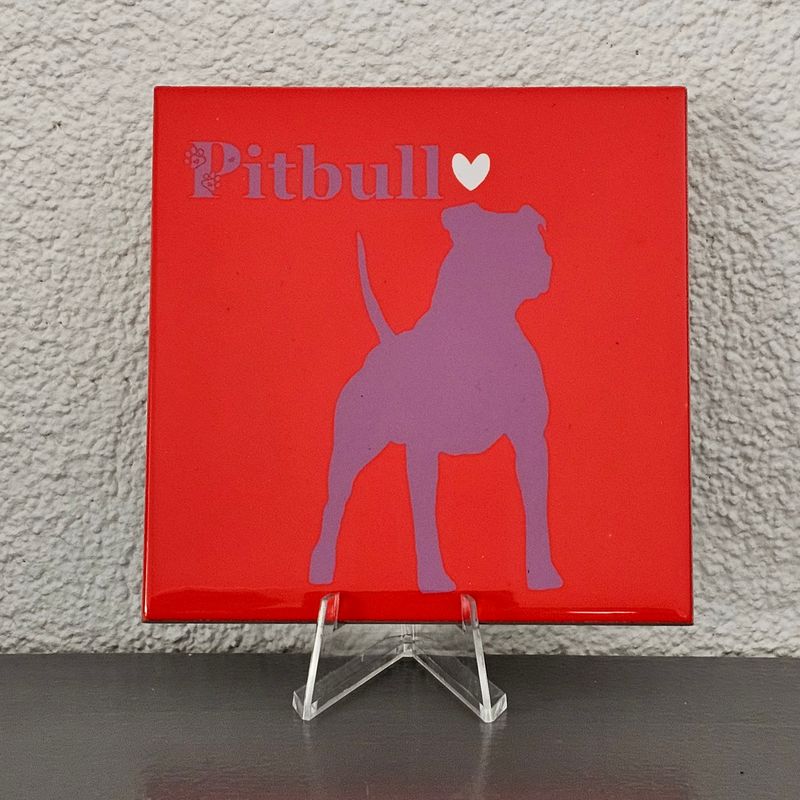 tegeltje Pitbull - rood