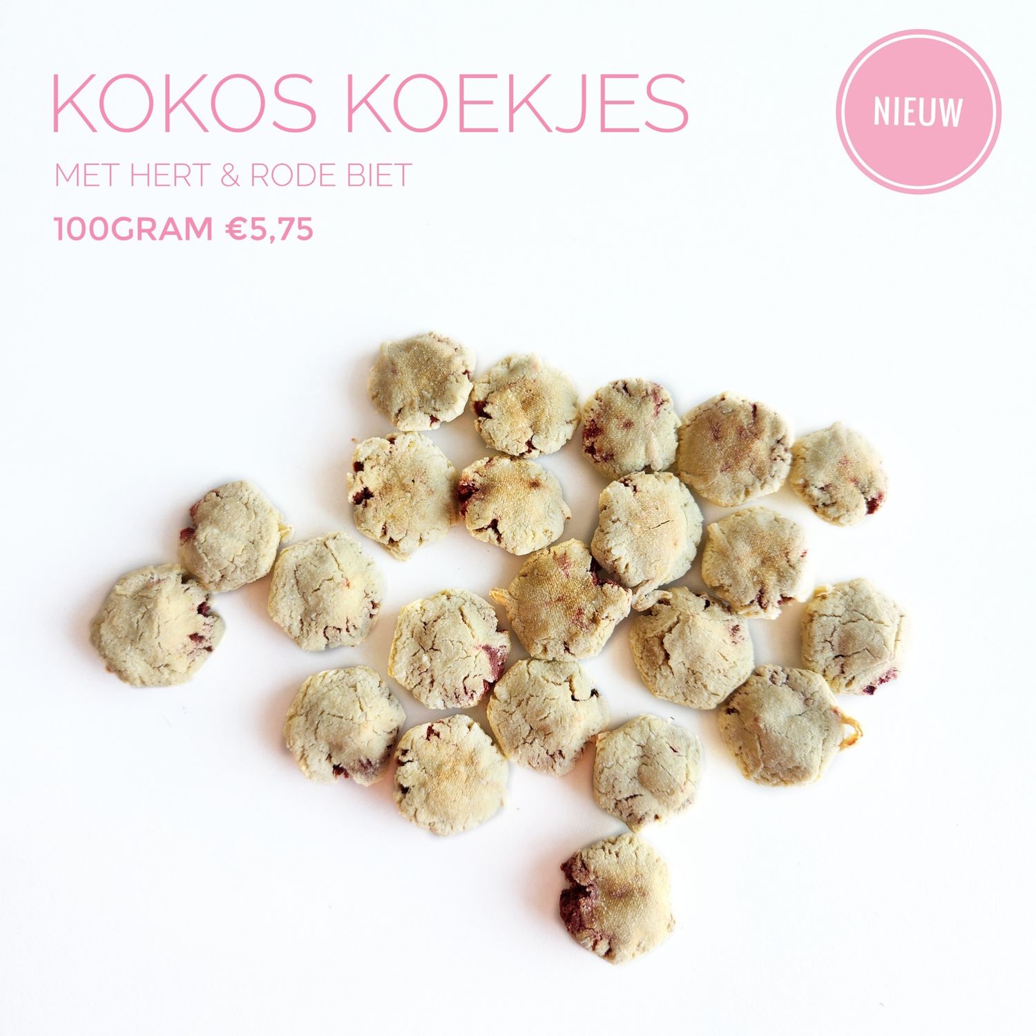 Kokos koekjes met hert & rode biet