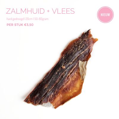 Zalmhuid + vlees (hard) 50-60gram Zalmhuid + vlees (hard) 50-60gram