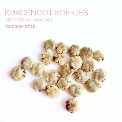 Kokos koekjes met hert & rode biet