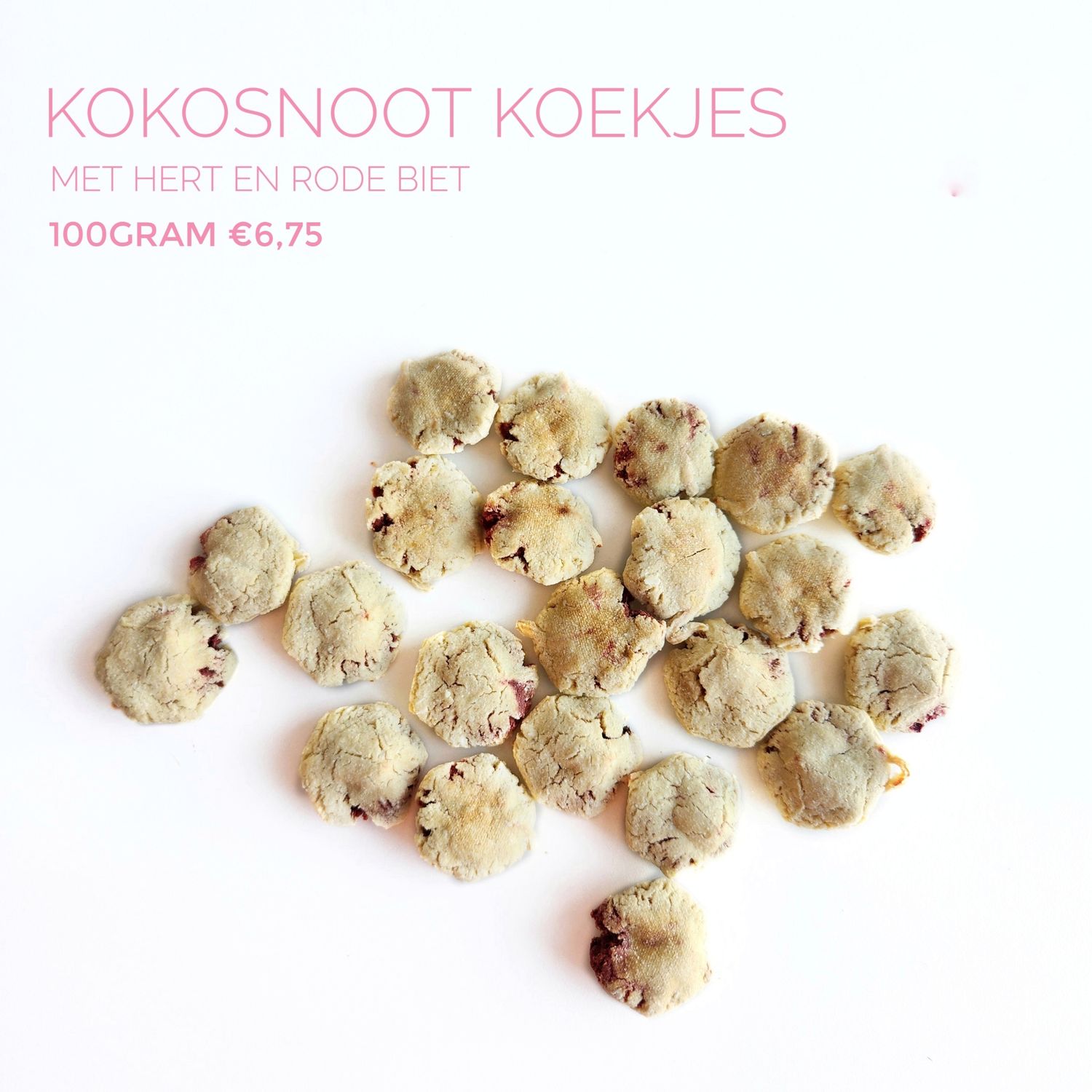 Kokos koekjes met hert & rode biet