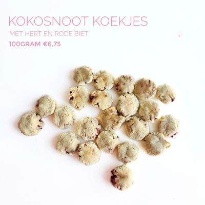 Kokos koekjes met hert & rode biet
