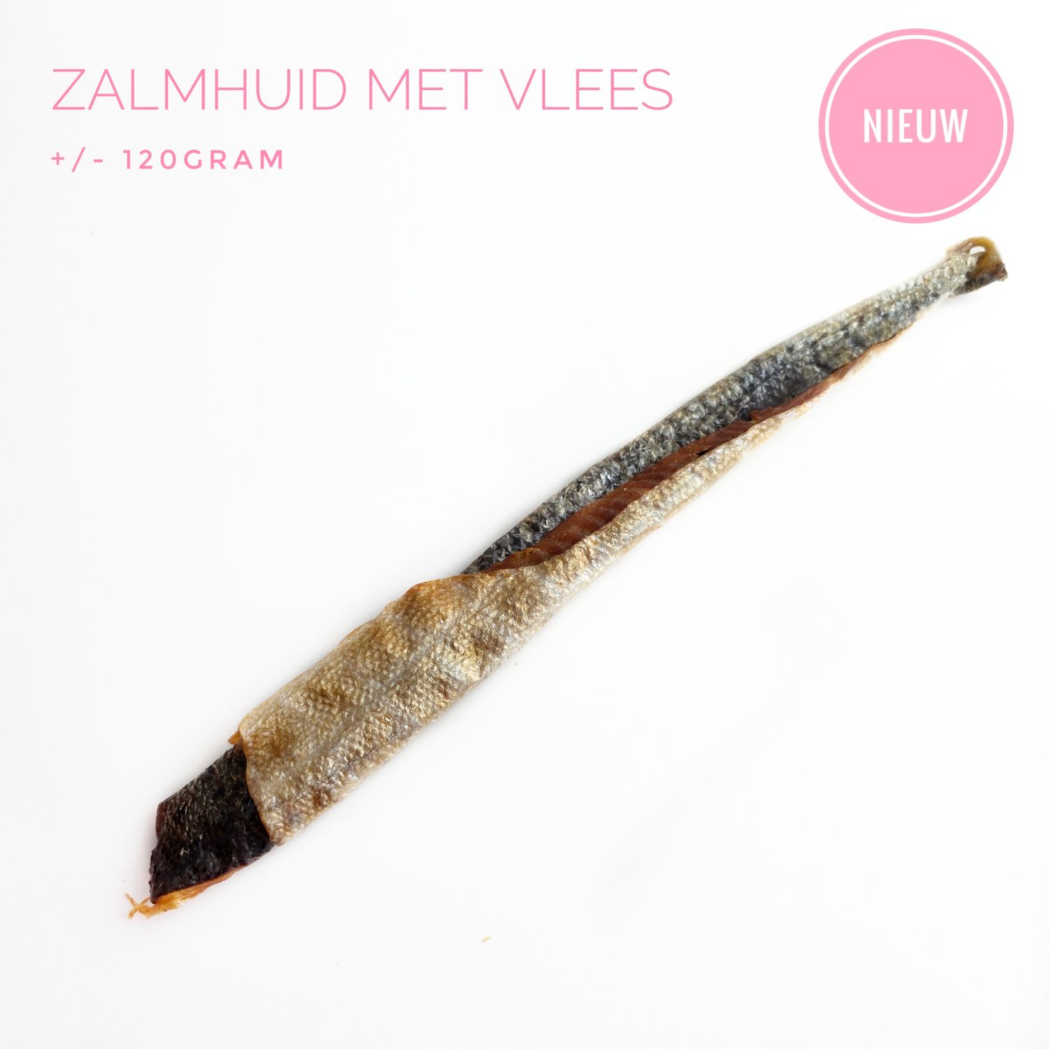 Zalmhuid met vlees 120 gram