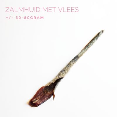 Zalmhuid met vlees 60-80 gram Zalmhuid met vlees 60-80 gram