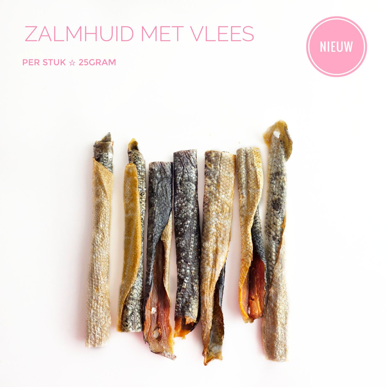 Zalmhuid met vlees 25gram