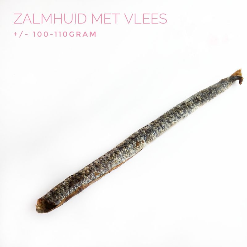 Zalmhuid met vlees 100-110 gram Zalmhuid met vlees 100-110 gram